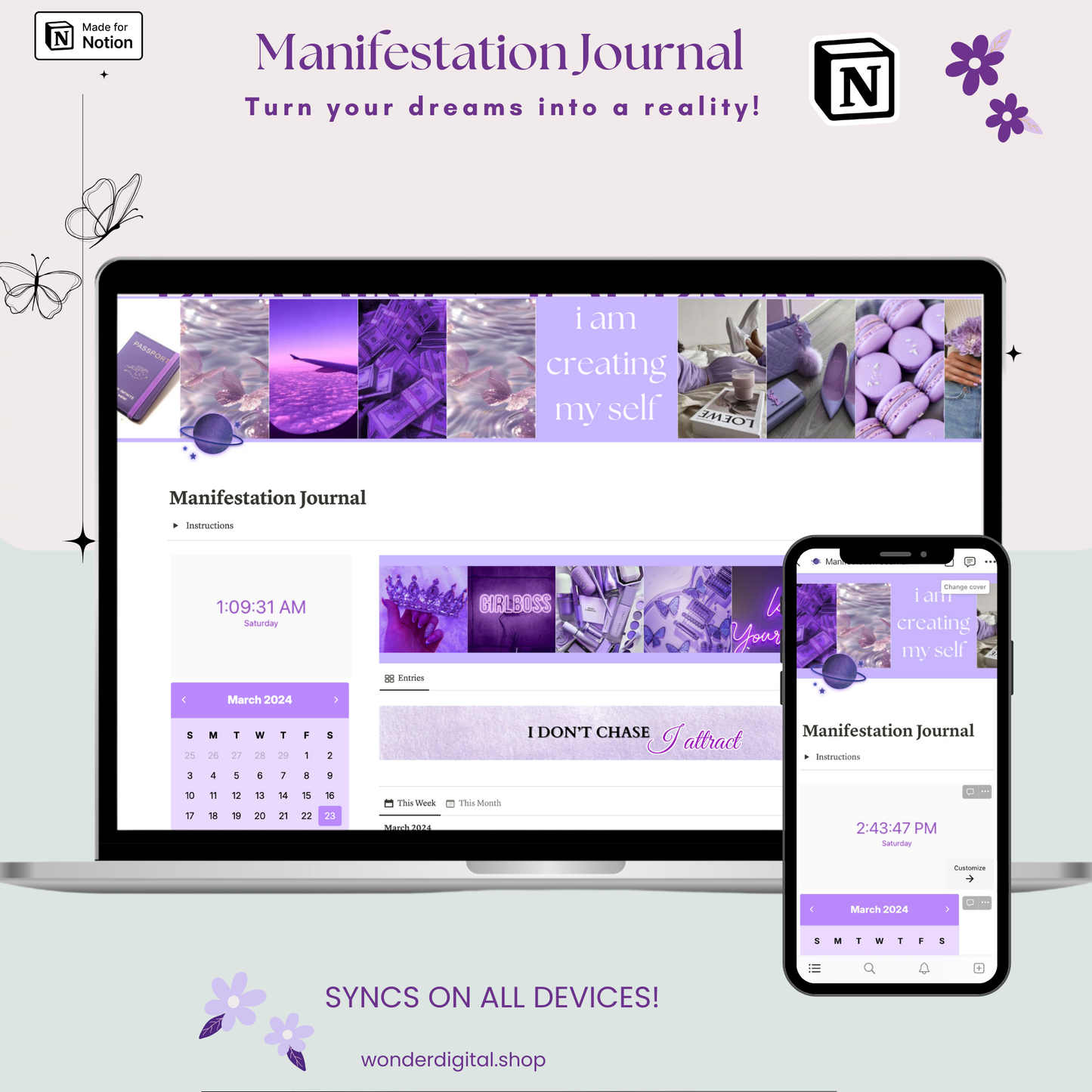 Attract Your Dreams: Notion Manifestation Journal Template