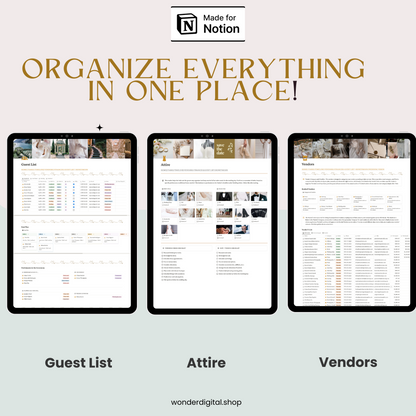 Notion Wedding Planner Template - Organize Your Special Day with Ease